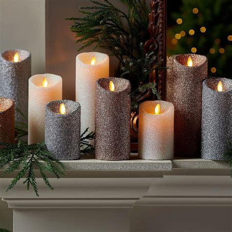 Luminara Flameless Glitter Candle Pillars Frugal Buzz
