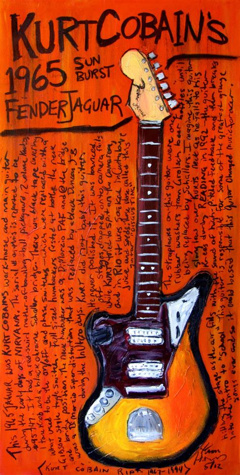 Kurt Cobain Art Guitar Art Poster Fender Jaguar Art Print Etsy
