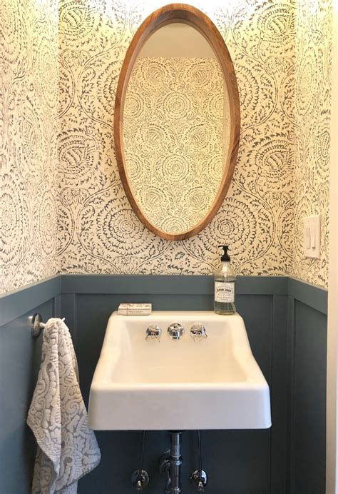 Small Powder Room Remodel Round Mirror Bathroom Framed Bathroom