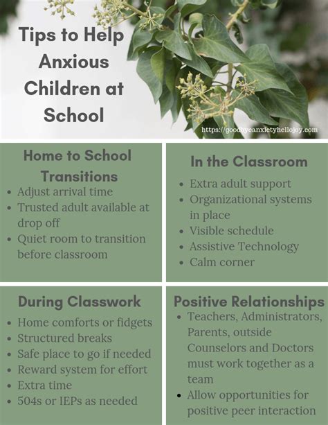 Strategies To Reduce Anxiety At School Good Bye Anxiety Hello Joy