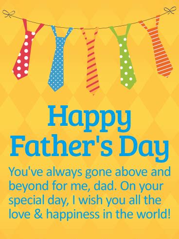 The contribution of a father in shaping the life of a child is not negligible at all. Wishing You Love and Happiness - Happy Father's Day Card ...