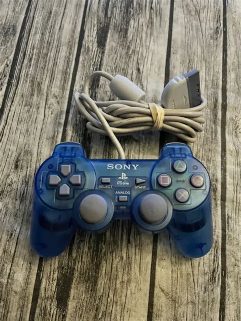 Sony Playstation 1 Ps1 Clear Blue Dualshock Controller Scph 110 Vgc