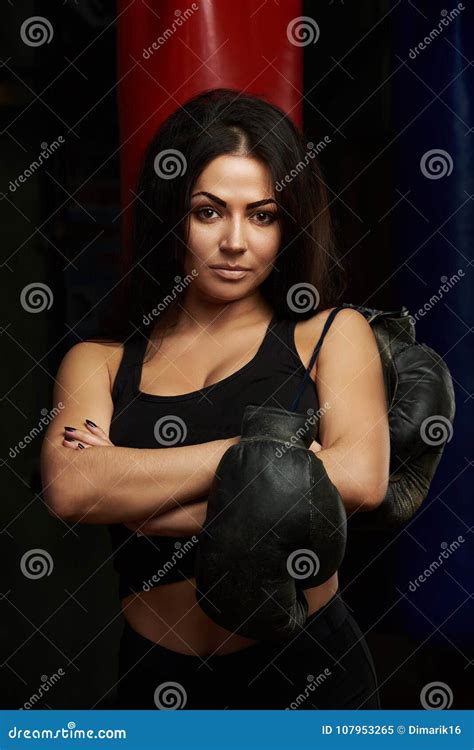 Portrait Of Sporty Brunette Stock Image Image Of Sporty Motivation