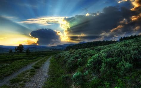 Wallpaper 1920x1200 Px Beams Clouds Hdr Landscapes Nature