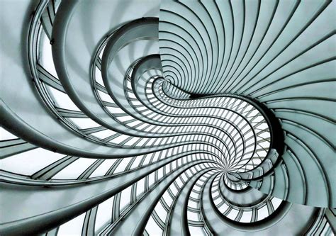 Wallpaper Architecture Abstract Building Spiral Symmetry Blue