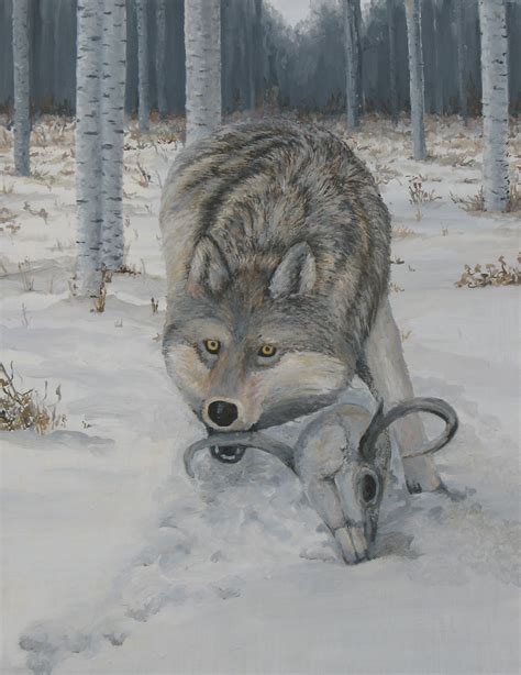 Winter Wolf Oil Painting 24x36 With Images Wolf Painting Winter