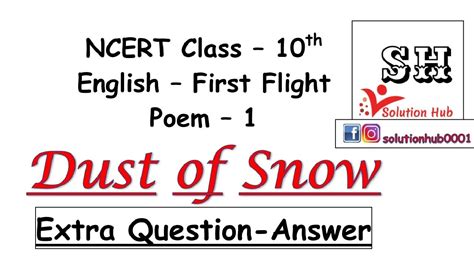 Class 10th Dust Of Snow Poem 1 Extra Question Answer English
