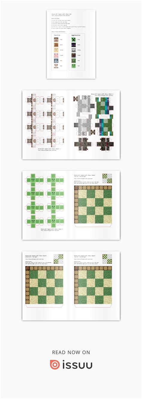 Minecraft Papercraft Chess Minecraft Paper Crafts Chess Board