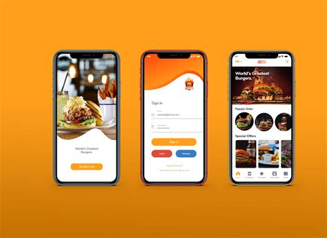 Food Restaurants App Ui Kit Uplabs Gambaran