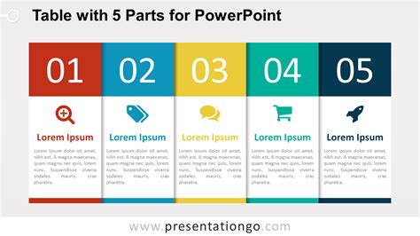 5 Part Table Diagram For Powerpoint