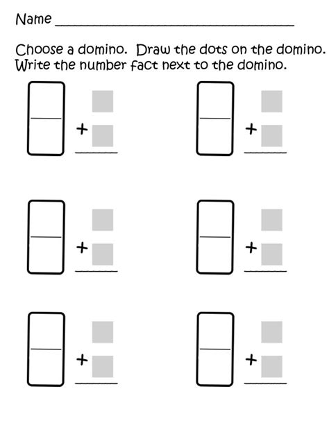 12 Best Images Of Kindergarten Addition Worksheets Using Domino Blank