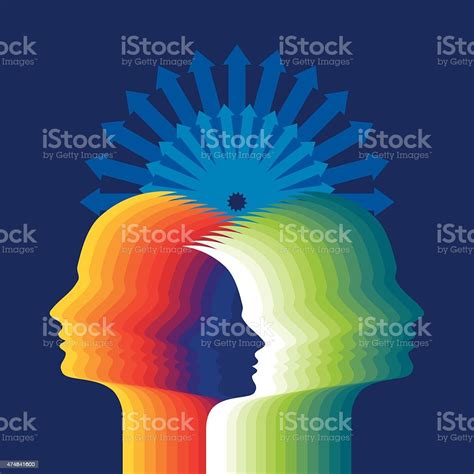 Thoughts And Options Vector Illustration Of Head With Arrows Stock
