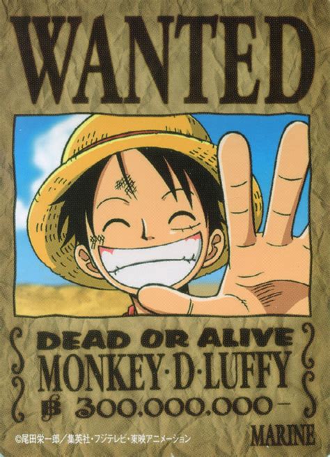 Monkey D Luffy Wanted Poster Wordblog
