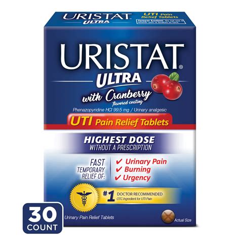 Uristat Ultra Uti Pain Relief Cranberry Flavored Coating Tablets Walmart Com