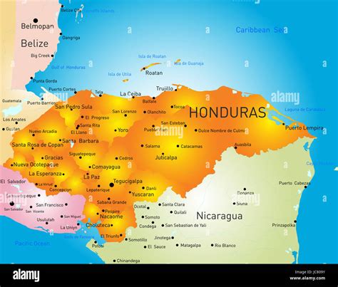 Honduras Land Vektor Farbkarte Stockfotografie Alamy