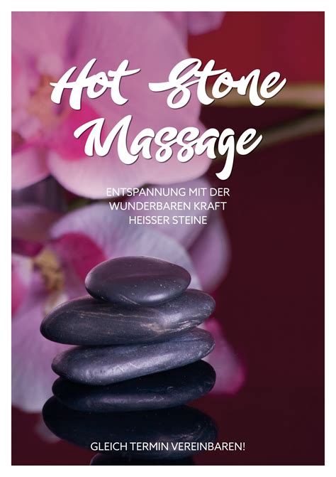 Plakat Hot Stone Massage 2 Din A1 Wellness Massage