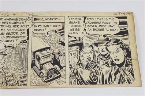 1 Original Comic Strip Art 1954 Terry And The Pirates George Wunder