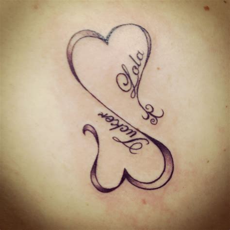 Double Heart Tattoo With Names