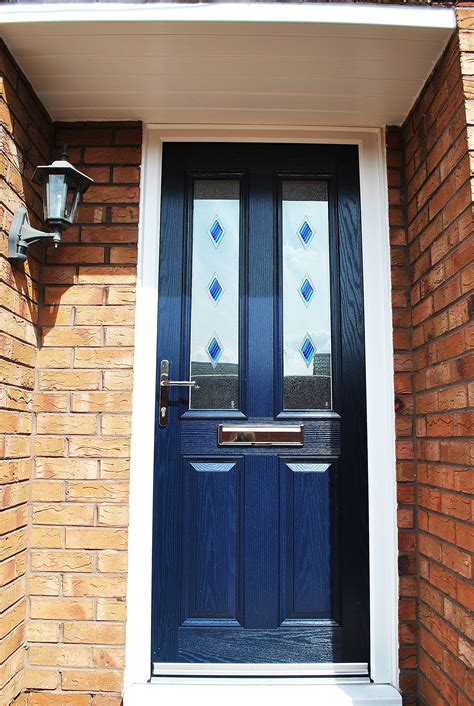 Blue Altmore Composite Door With Coloured Diamond Glass Bevel Designs