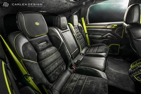 Porsche Cayenne Gets Acid Green Interior Makeover By Carlex Design