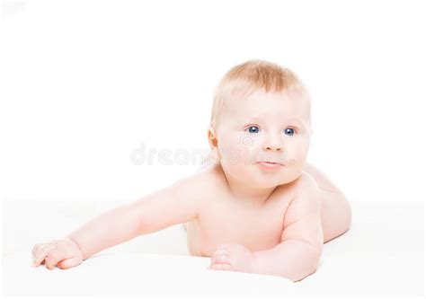 Portrait Of A Cute Smiling Infant Baby Crawling Stock Image Image Of
