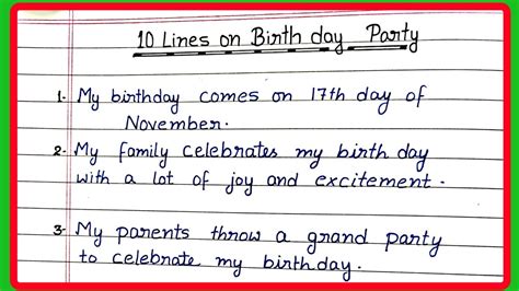 10 Lines On Birthday Party Essay On Birthday Party Nibandh Birthday