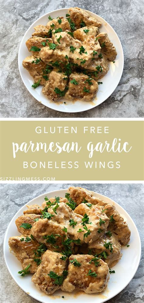Add the browned chicken and toss them with the sauce, coating them completely. Gluten Free Parmesan Garlic Boneless Wings, buffalo wild ...