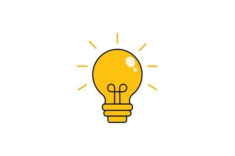 Light Bulb Idea Think Creative Icon Gráfico Por Nativeevisual