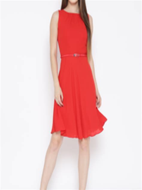 Buy Dorothy Perkins Women Red Solid Fit And Flare Dress Dresses For Women 2096788 Myntra