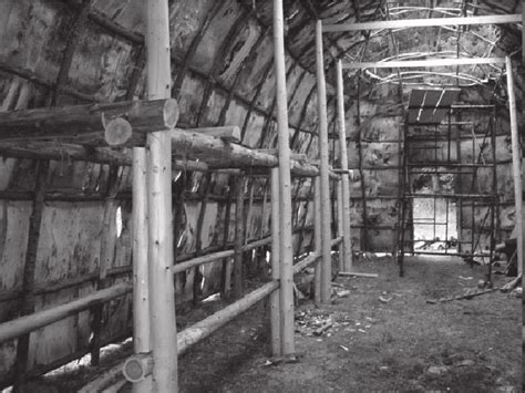 Interior View Of An Iroquoian Longhouse Hypothetical Reconstruction