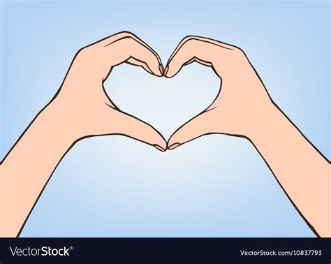Hand Making Heart Sign Female Royalty Free Vector Image