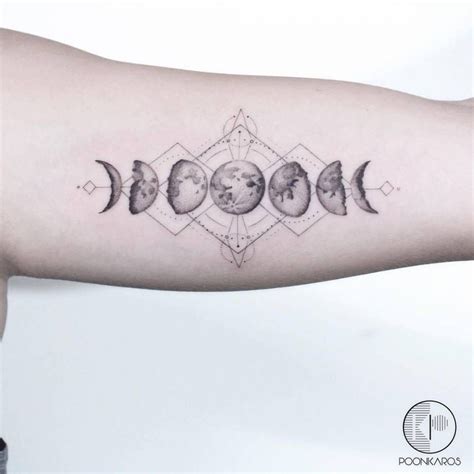 Moon Phases Tattoo On The Left Inner Arm Astronomy Tattoos Tattoos