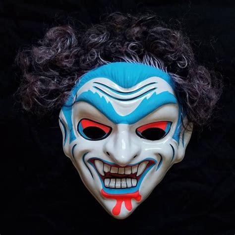 Vintage 1980s Kids Plastic Neon Blue Vampire Dracula Bat Mask Etsy