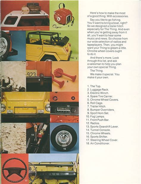 Vw Archives 1975 Us Vw Thing Sales Brochure
