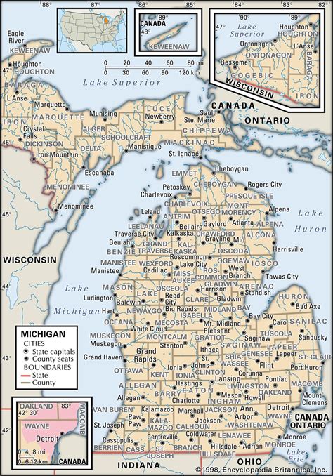 Michigan Map With County Lines And Cities Daveen Francisca