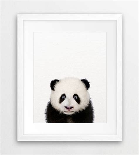 Baby Panda Bear Print Nursery Wall Art Baby Animals Cute Etsy Canada