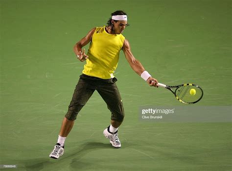 Rafael Nadal Of Spain Plays A Forehand During His Third Round Match