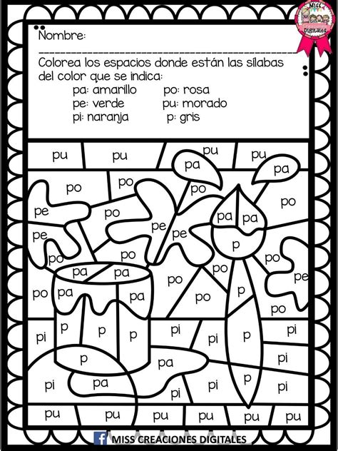 Aprendo Silabas Coloreando Pdf Aprender Silabas Silabas Libros De