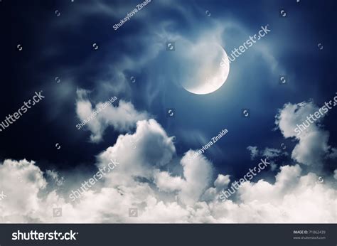Nightly Sky Large Moon Stock Photo 71862439 Shutterstock