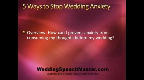 5 Wedding Anxiety Tips For Brides Youtube