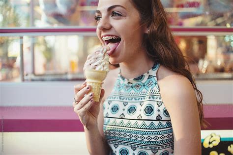 Model Sevina Eating Ice Cream Hot Sex Picture