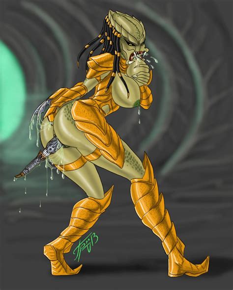 Rule 34 1girls 2013 Alien Breasts Female Fisting Grriva Predator Self Fisting Solo Wet Yautja