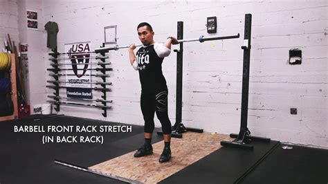 Front Rack Stretch With Barbell Youtube