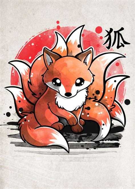 Nine Tailed Fox Poster By Nemimakeit Fadda Displate Cute Fox