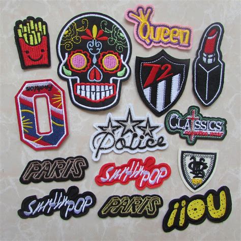 New Arrive 16 Pcs Different Style Hot Melt Adhesive Applique Embroidery Patches Stripes Diy