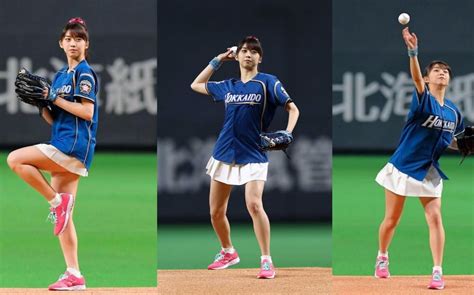 The website collected by this website comes from the. 【牧野真莉爱】始球式 北海道日本ハム vs 楽天（180503 in 札幌 ...