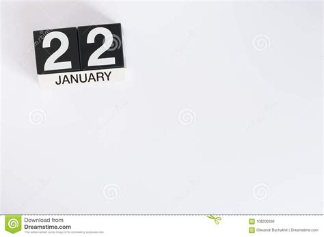 January 22nd Day 22 Of Month Calendar On White Background Winter