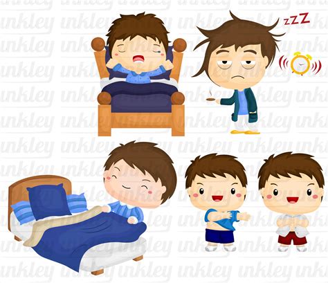 Kids Waking Up Clipart Early Morning Clip Art Morning Etsy