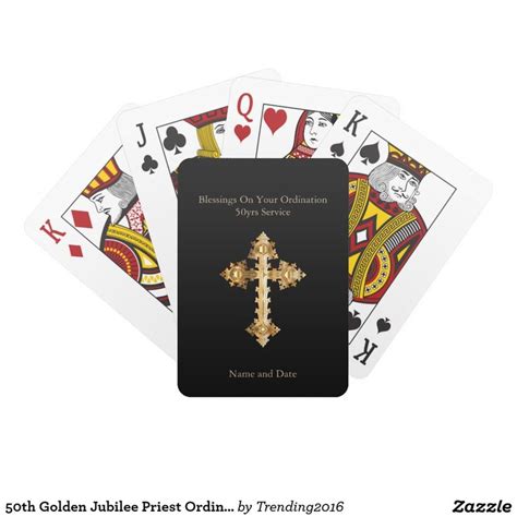 50th Golden Jubilee Priest Ordination Personalized Playing Cards