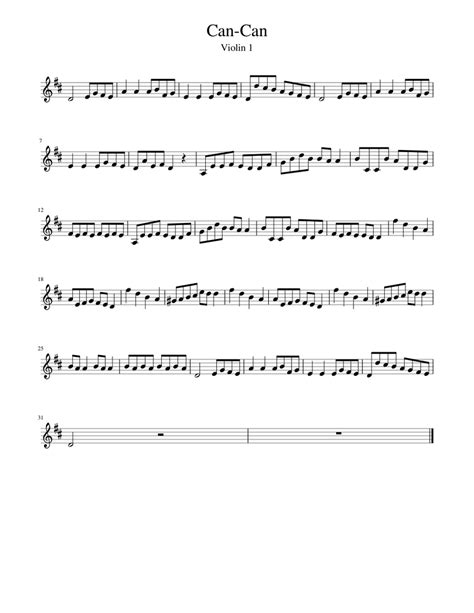 Can Can Sheet Music For Violin Download Free In Pdf Or Midi